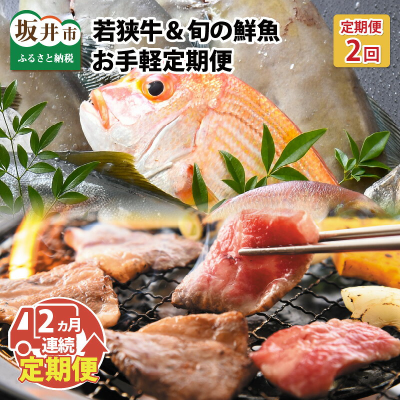 【先行予約】【2ヶ月連続お届け】若狭牛＆旬の鮮魚 お手軽定期便 〜お肉のプロと魚のプロがコラボ〜【2025年5月以降順次発送開始予定】