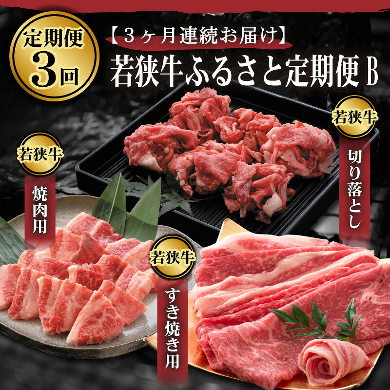 【ふるさと納税】【3ヶ月連続お届け】 坂井市産 福井県産 (国産 和牛)若狭牛 すき焼き 焼き肉 ふるさと定期便B ブランド牛の遊園地！ f182109-sakai-10000563 福井県坂井市 サンプル画像2