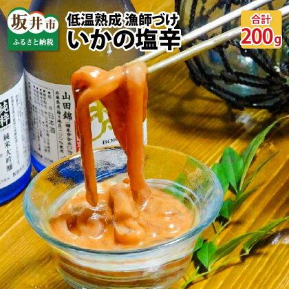 低温熟成 漁師づけ 日本海産の肉厚な刺身用スルメイカで作った「いかの塩辛」 100g × 2パック