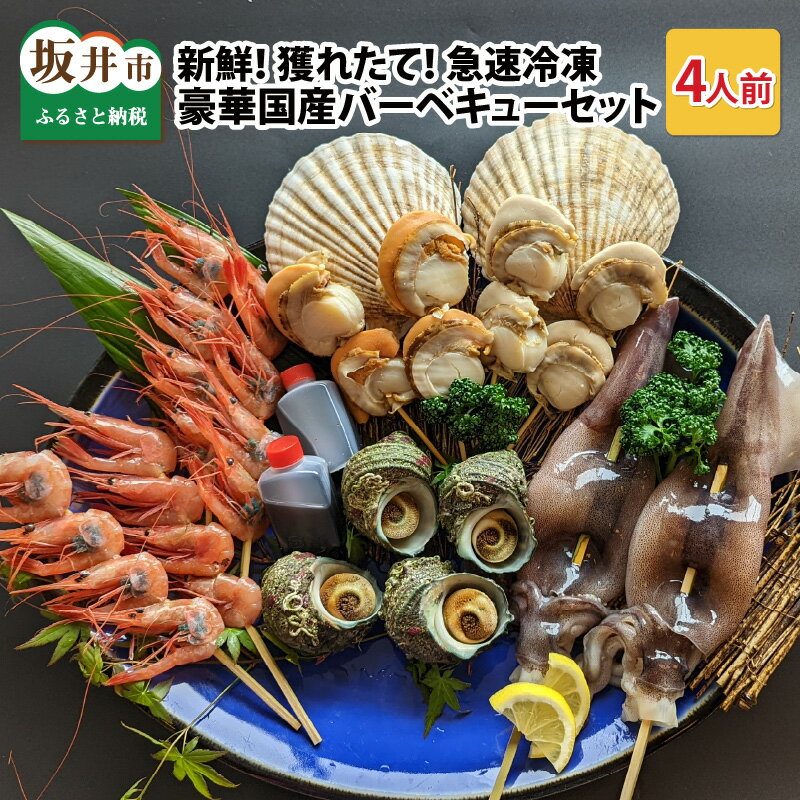 【ふるさと納税】新鮮！獲れたて！急速冷凍　豪華国産バーベキューセット（特製タレ付き）4人前/BBQ アウトドア キャンプのサムネイル