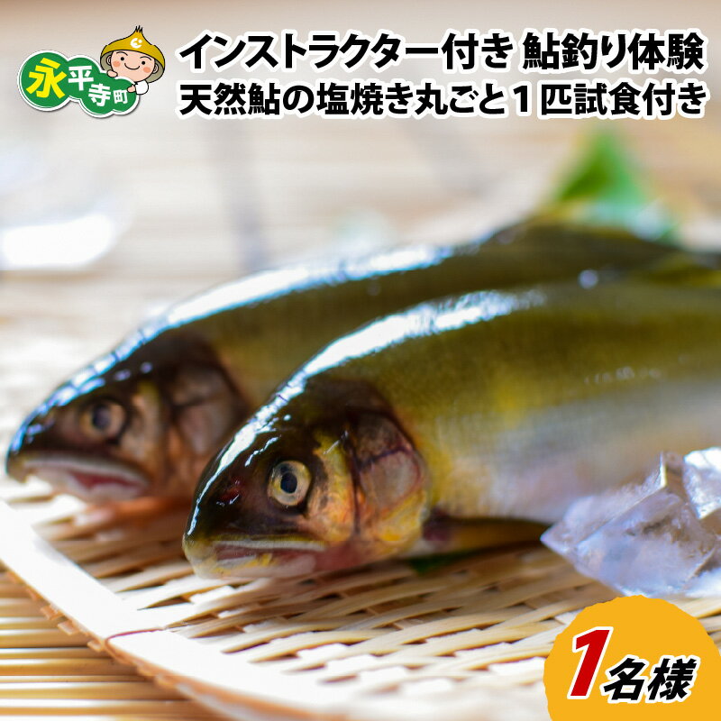【ふるさと納税】手ぶらでOK！インストラクター付き 鮎釣り体験～天然鮎の塩焼き丸ごと1匹試食付き～ / 永平寺町 アユ アウトドア チケット 初心者