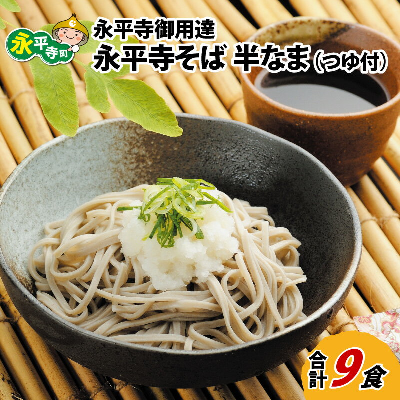 【ふるさと納税】永平寺御用達 永平寺そば 半なま 9人前(つゆ付き) / 永平寺町 蕎麦 半生 麺類 ギフト 贈答 年越しそば 年越し蕎麦 蕎麦 そば ソバ 麺 国産 年越しそば 冷蔵 年越し 大晦日