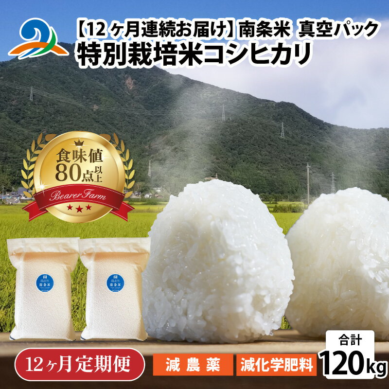 4位! 口コミ数「0件」評価「0」【12ヶ月連続お届け】【令和5年産】南条米 特別栽培米コシヒカリ 真空パック 10kg(5kg×2袋)×12ヶ月 (計120kg) / 国産･･･ 