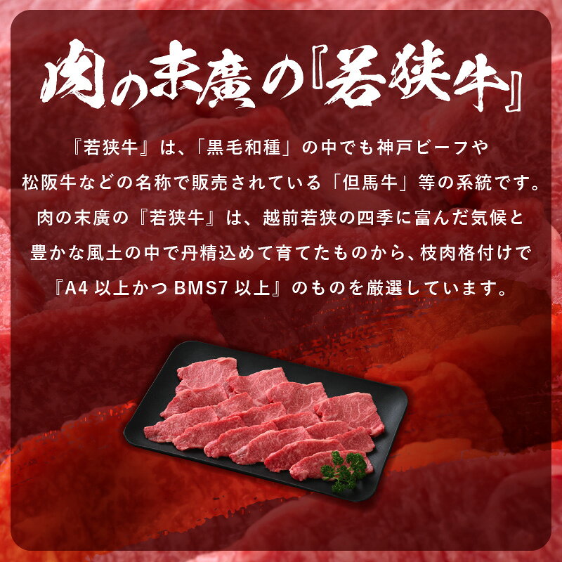 【ふるさと納税】「福井県ブランド牛肉」若狭牛 和牛肩ロース焼肉用 計1kg（250g × 4パック）福井県産 肩ロースA4等級 以上を厳選！【牛肉 黒毛和牛 黒毛 和牛 冷凍 小分け バーべキュー グルメ】 [e02-d005] f184233-echizen-10001044 福井県越前町 サンプル画像3