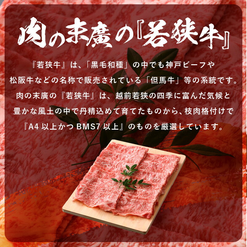 【ふるさと納税】「福井県ブランド牛肉」若狭牛 しゃぶしゃぶ用 計800g（400g × 2パック）福井県産 ローススライス A4等級 以上を厳選！【牛肉 黒毛和牛 黒毛 和牛 冷凍 小分け】 [e02-e002] f184233-echizen-10000046 福井県越前町 サンプル画像3