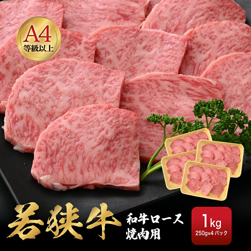 【ふるさと納税】「福井県ブランド牛肉」若狭牛 和牛ロース焼肉用 計1kg（250g × 4パック）福井県産 ロースA4等級 以上を厳選！【牛肉 黒毛和牛 黒毛 和牛 冷凍 小分け バーべキュー グルメ】[e02-g002] f184233-echizen-10001045 福井県越前町 サンプル画像2
