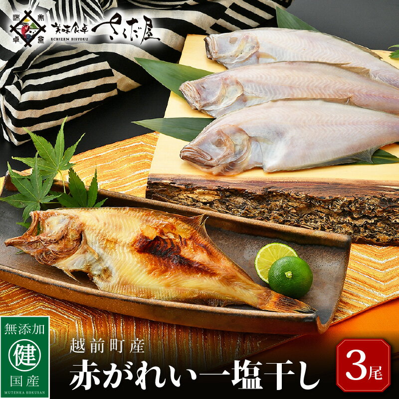 【ふるさと納税】干物 セット 赤がれい 一塩干し 大サイズ （1尾 × 3パック入り）1尾約170g【福井県産 赤カレイ 小分け 個包装 詰め合わせ 保存料・着色料 無添加】 [e04-a091]