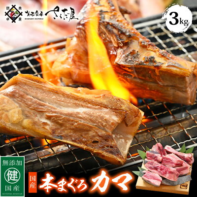 楽天ふるさと納税　【ふるさと納税】国産 本まぐろ カマ 3kg まぐろの王様！ふっくらジューシー 抜群の脂乗り 定番の塩焼きや煮つけにおすすめ！ 【 鮪 マグロ おつまみ BBQ バーベキュー グルメ お取り寄せ 冷凍 】 [e04-b020]