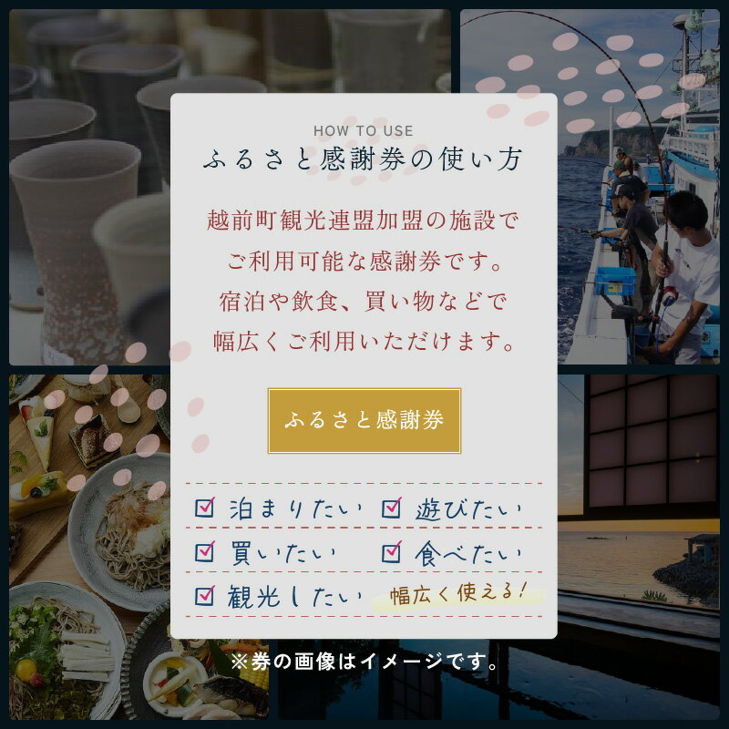 【ふるさと納税】越前町ふるさと感謝券（10,000円分）【宿泊 レジャー アウトドア BBQ 体験型 宿泊券 福井県】 [e05-c001] 3