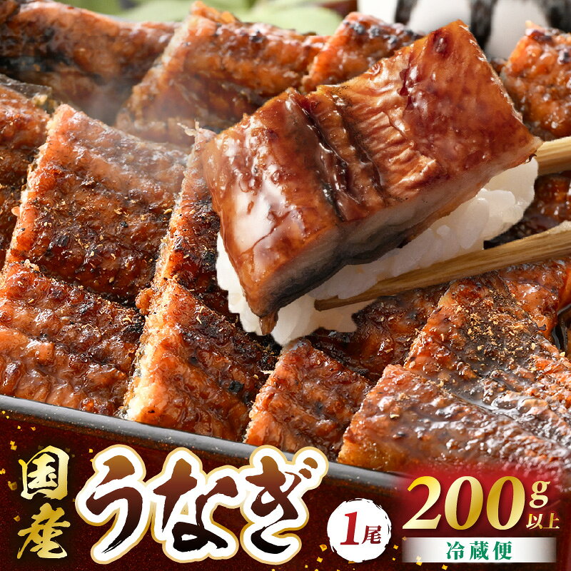 【ふるさと納税】国産 うなぎ 蒲焼き（無頭） 1尾 200g〜250g 自家製 こだわり 蒲焼きたれ1個・山椒1個付き 【ウナギ かばやき さんしょう うなぎ ウナギ 鰻 蒲焼き 土用丑の日 食べ物 グルメ 国産 おかず 】