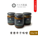 クロダ農園直送！国産 青唐辛子味噌 140g × 3個 