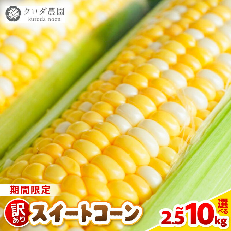 【ふるさと納税】【先行予約】【訳あり】農場直送 鮮度抜群 スイートコーン( とうもろこし ) 約2.5kg / 約5kg / 約10kg(6本〜30本) 【2025年7月上旬から順次発送予定】 【お楽しみ バーベキュー 冷凍保存可能 焼肉 おやつ ご飯のおとも 野菜 国産 産地直送】