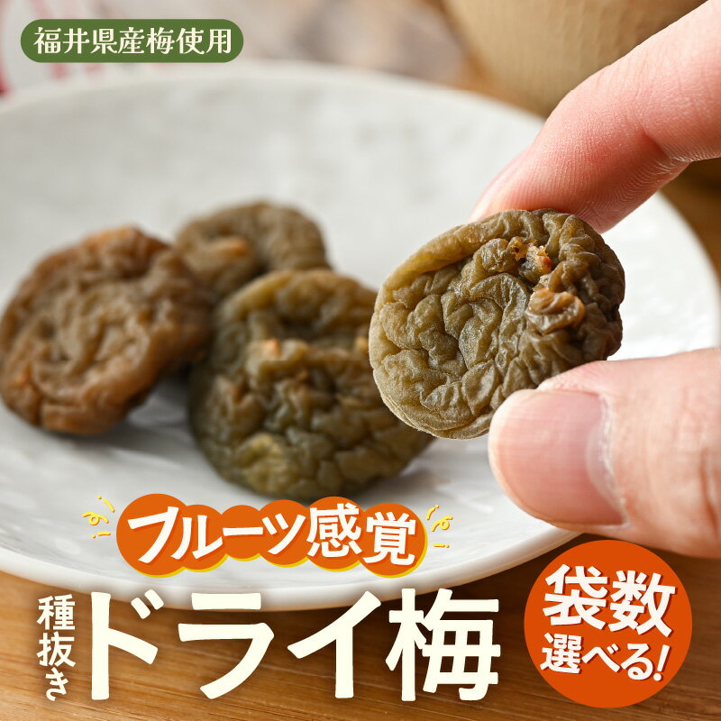フルーツ感覚!福井県産 梅のおやつ 種ぬきドライ梅 [選べる内容量:210g/350g][食べやすい ドライフルーツ 種なし 国産梅 干し梅 おやつ 梅干し ギフト 母の日 父の日 敬老の日 お中元 お歳暮 ]