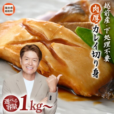 【ふるさと納税】 煮付 煮魚 越前産 カレイ 切り身 【 容量 1kg 〜】 バラ凍結 使い勝手抜群!福井県網元漁師が厳選!肉厚な越前産 カレイ(無塩)【定期便 煮つけ用 かれい 鰈 焼き魚 煮付け バラ凍結便利 お取り寄せ グルメ 送料無料 aj】 - Image 1