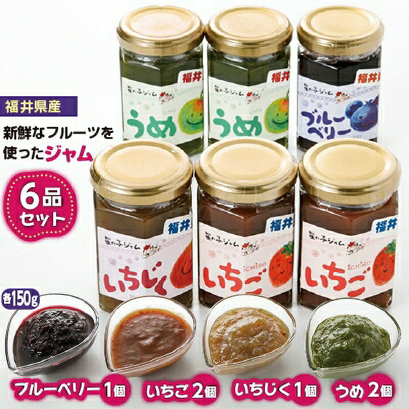 21位! 口コミ数「0件」評価「0」【福井県産】フルーツを使った ジャム 4種 合計6個 （ブルーベリージャム1個 いちじくジャム1個 イチゴジャム2個 梅ジャム2個 ） [m･･･ 