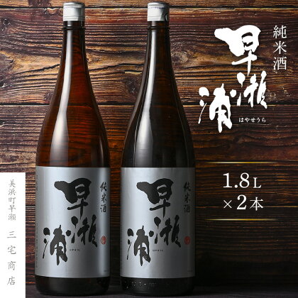 【早瀬浦】純米酒 1800ml × 2本(のし無し)【日本酒 地酒 福井 美浜 早瀬 フルーティ 男酒 硬水 ミネラル 希少 ご褒美 家飲み】 [m16-b006]