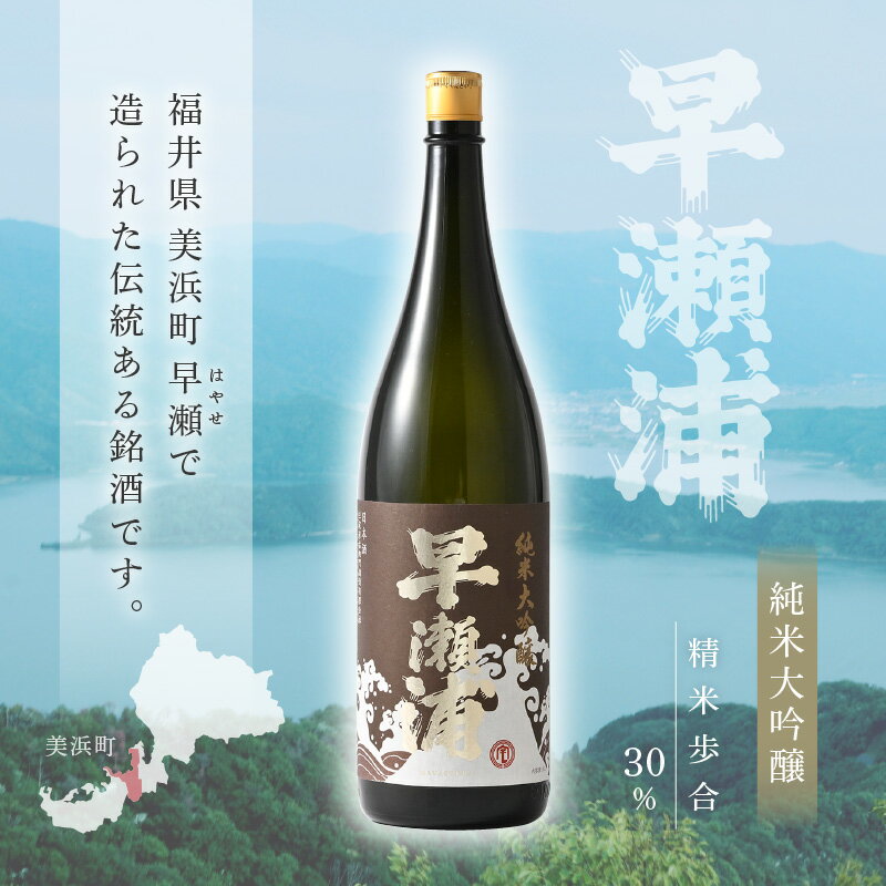 【ふるさと納税】【早瀬浦】純米大吟醸 1800ml × 1本(のし無し)【入手困難 日本酒 地酒 福井 美浜 早瀬 フルーティ 男酒 硬水 ミネラル 希少 ご褒美 家飲み】 [m16-c013]