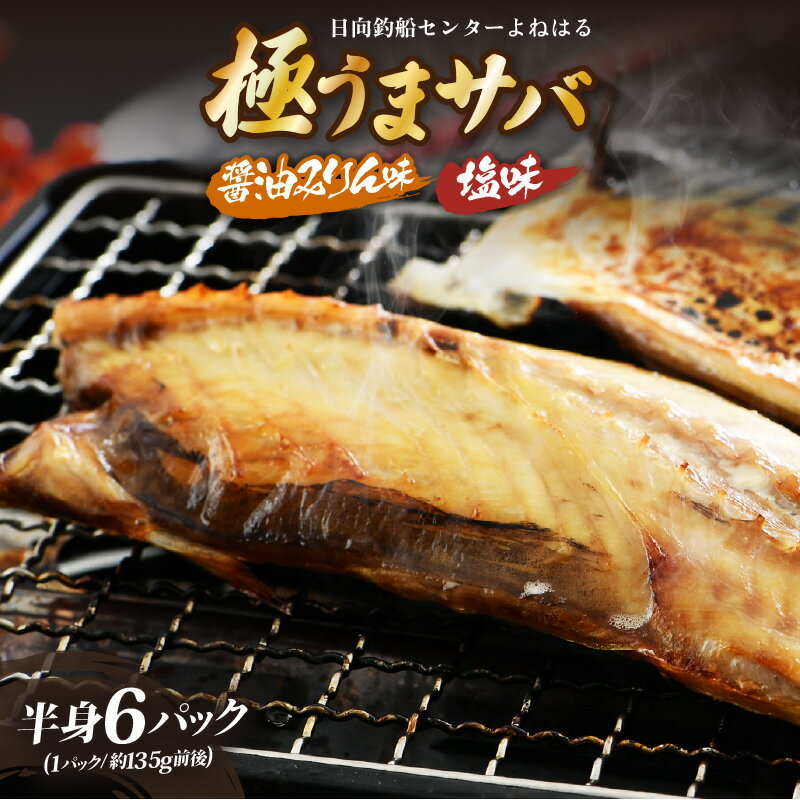 【ふるさと納税】干物 鯖一夜干し 極うまサバ 半身6パック （塩味1枚×3パック 醤油みりん味1枚×3パック）【 鯖 さば 日用 使い ひもの 冷凍 小分け 個包装 真空パック ご飯のお供 酒の肴 食べ比べ セット お弁当 惣菜 】 お買い物マラソン 買い回り[m17-a056]