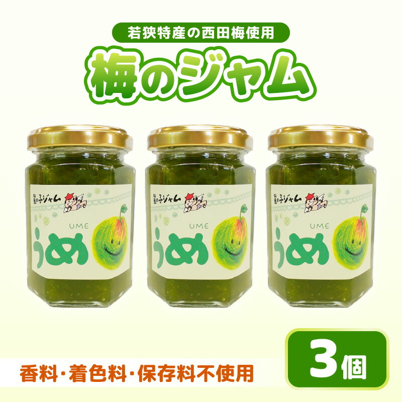 【ふるさと纳税】【福井県産】梅を使った 梅ジャム× 3个セット 着色料・保存料不使用！