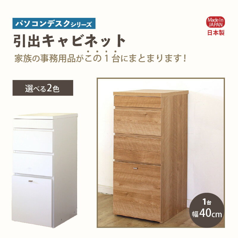 【ふるさと納税】パソコンデスクシリーズ 引出キャビネット 幅40cm PLP-40C≪寄附者様組み立て品≫【カラーをお選びください】【家具 組み立て 組立 組立家具 収納棚 収納棚 新生活 国産】