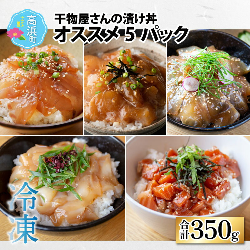 【ふるさと納税】干物屋さんの漬け丼　オススメ5パック（プロトン凍結）|干物 詰め合わせ ギフト お土産 手土産 お礼 海 山 個包装 セット 魚 小分け ご飯のお供 おつまみ お中元 お歳暮 お弁当 酒の肴 保存食 おかず 贈り物 魚介類 送料無料[B-022010]