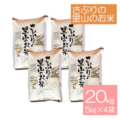 【ふるさと納税】さぶりの里山のお米コシヒカリ精米5kg×4袋セット(20kg)【お米・コシヒカリ】