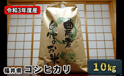 【ふるさと納税】【令和3年産】福井県若狭町コシヒカリ（一等米）10kg（山心ファーム）　【お米・コシヒカリ】　お届け：2021年10月1日〜 画像1