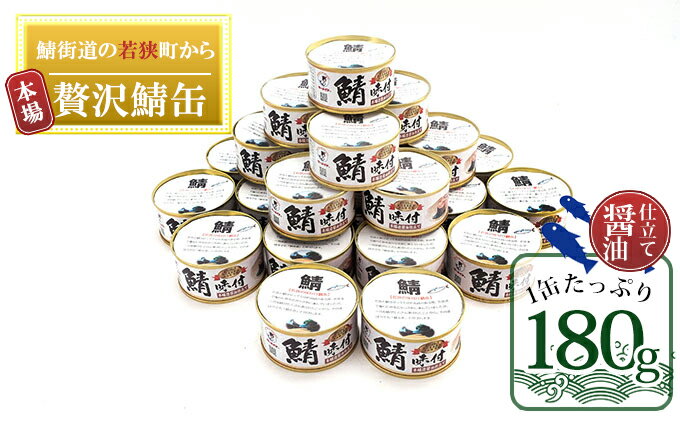 【ふるさと納税】若狭の鯖缶24缶セット（しょうゆ仕立て）　【加工食品・魚貝類・鯖缶・鯖・サバ】