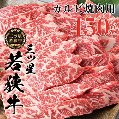 【ふるさと納税】【祝北陸新幹線延伸】三ツ星若狭牛 カルビ焼肉用450g［高島屋選定品］　【バラ(カルビ)・お肉・牛肉・焼肉・バーベキュー】