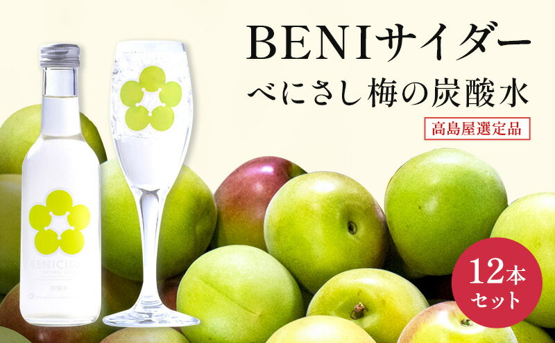 【ふるさと納税】炭酸 高島屋選定品 BENIサイダー 250ml 12本 セット 炭酸飲料 高島屋 飲料 梅サイダー サイダー 紅映 梅 うめ ウメ 福井県 福井　【 若狭町 】