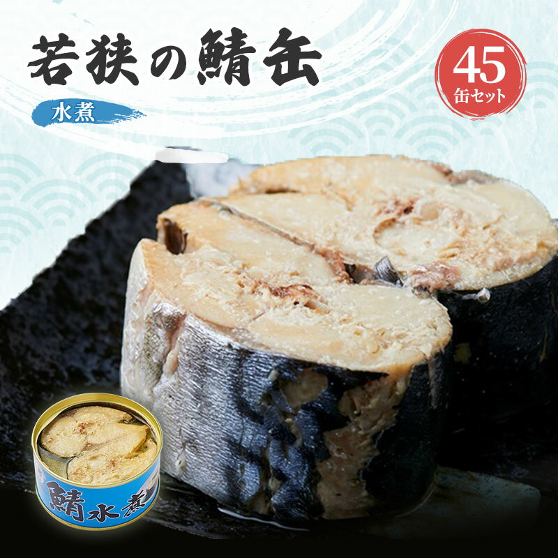 【ふるさと納税】サバ缶 若狭の鯖缶 45缶 セット 水煮 鯖缶 さば サバ 鯖 缶 缶詰 魚 魚介 魚介類 海鮮 福井 若狭町　【 福井県若狭町 】