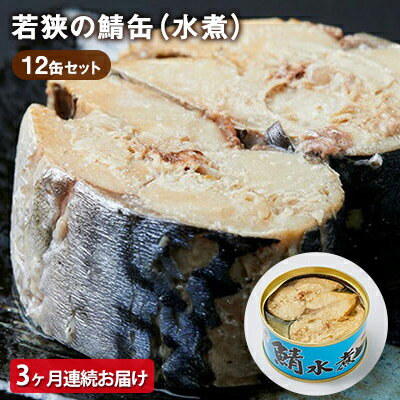 [3ヶ月連続お届け]若狭の鯖缶12缶セット(水煮) [定期便・ 加工食品 魚の加工品 鯖の缶詰 水煮缶 鯖の水煮 鯖の水煮缶 つまみ 調理 食材 魚の缶詰 お魚 食品 ストック 塩味 ノルウェー産 ノルウェー産鯖 DHA 便利 手軽 酒のあて ]