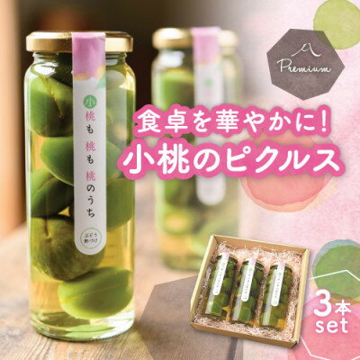 食卓が華やぐ♪前菜やワインのお供に!桃のピクルス「小桃も桃も桃のうち」3本ギフト【配送不可地域：離島】【1203884】