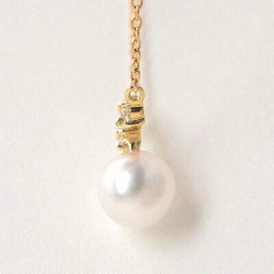 【ふるさと納税】ジュエリーの街【山梨甲府】よりお届けする　K18YG　アコヤ真珠　ダイヤモンドネックレス　N30【配送不可地域：離島・沖縄県】【1229798】