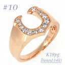 【ふるさと納税】androgynous馬蹄リング 0.40CT RCR012DI-R #10【配送不可地域:沖縄県】【1504021】