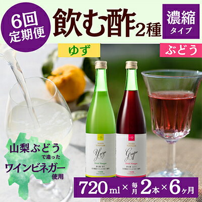 【ふるさと納税】【毎月定期便】飲む酢のイメージを変える!ドリンクビネガー2種《濃縮タイプ》720ml×2..