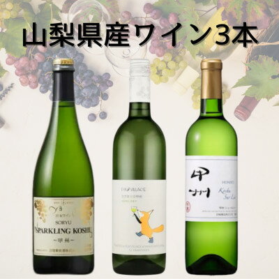 【ふるさと納税】山梨県産甲州ワイン3本セット(2)　045【配送不可地域：離島】【1683117】