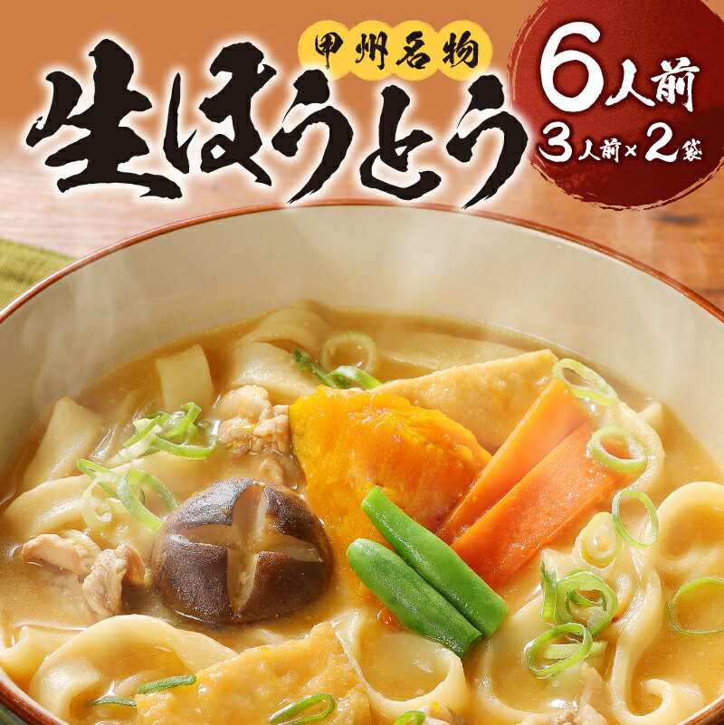 【ふるさと納税】 ほうとう 山梨 麺 みそ味 常温 無添加 長期 保存 郷土料理 国産 郷土料理 6人前 合計600g 3人前×2 k038-012