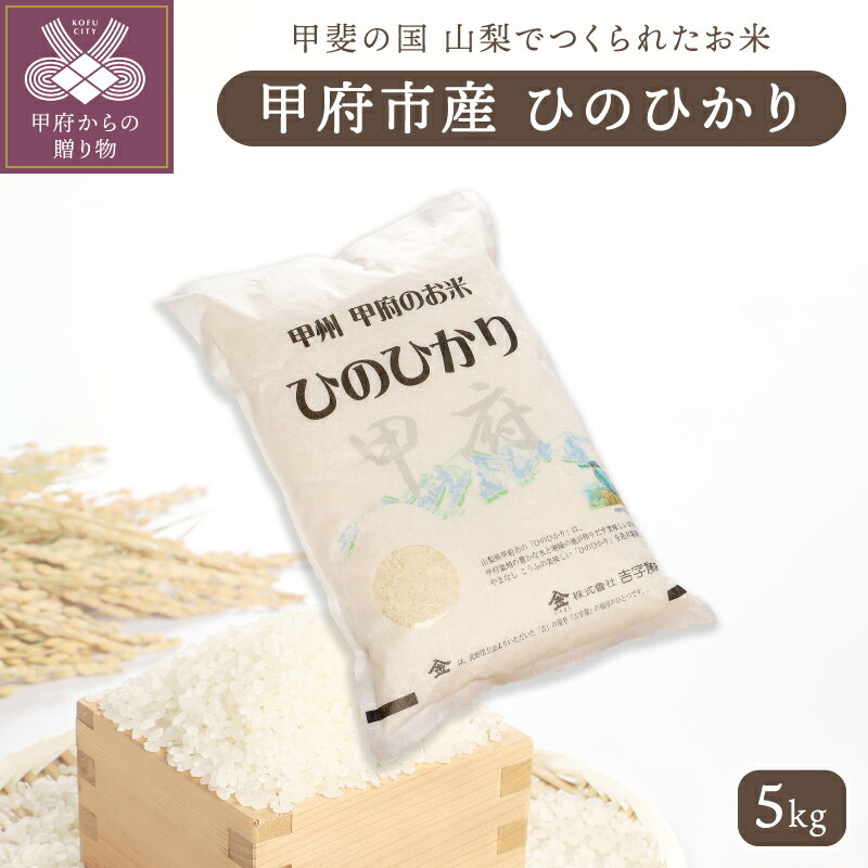 米 白米 ご飯 山梨県甲府市産 「ひのひかり」 5kg ギフトボックス入り k048-001