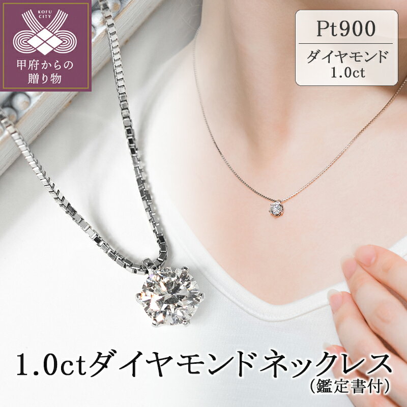 【ふるさと納税】< 甲府ジュエリー > ネックレス プラチナ ダイヤモンド レディース アクセサリー シンプル 1.0ct ギフト プレゼント 誕生日 贈り物 ...