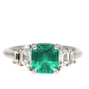 【ふるさと納税】< 甲府ジュエリー > リング 指輪 ジュエリー レディース アクセサリー エメラルド 1.32ct オクタゴンカット 希少 ダイヤモンド 0....