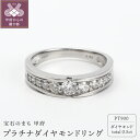 【ふるさと納税】指輪 リング レディース ジュエリー アクセサリー プラチナ ダイヤモンド 0.5ct 一文字タイプ ギフト プレゼント ジュエリーケース付 鑑別書付 保証書付 K098-023･･･