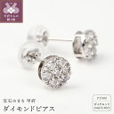 ピアス 【ふるさと納税】 ピアス ダイヤモンド プラチナ レディース アクセサリー ジュエリー シンプル プレゼント ギフト スタッドピアス 0.4カラット 鑑別書付 保証書付 k098-034