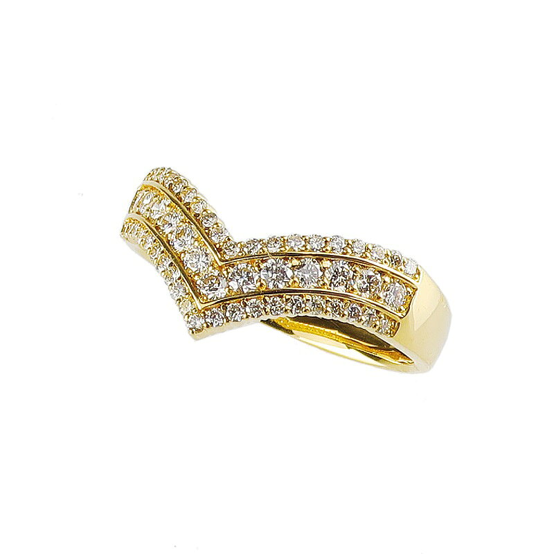 【ふるさと納税】＜ 甲府ジュエリー ＞ リング 指輪 ジュエリー アクセサリー レディース ダイヤモンド 0.5ct パヴェリング K18 V字 天然ダイヤ ジュエリーケース付 鑑別書付 保証書付 k120-042 f192015-kofu-10001823 山梨県甲府市 サンプル画像2