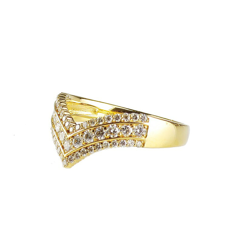 【ふるさと納税】＜ 甲府ジュエリー ＞ リング 指輪 ジュエリー アクセサリー レディース ダイヤモンド 0.5ct パヴェリング K18 V字 天然ダイヤ ジュエリーケース付 鑑別書付 保証書付 k120-042 f192015-kofu-10001823 山梨県甲府市 サンプル画像3