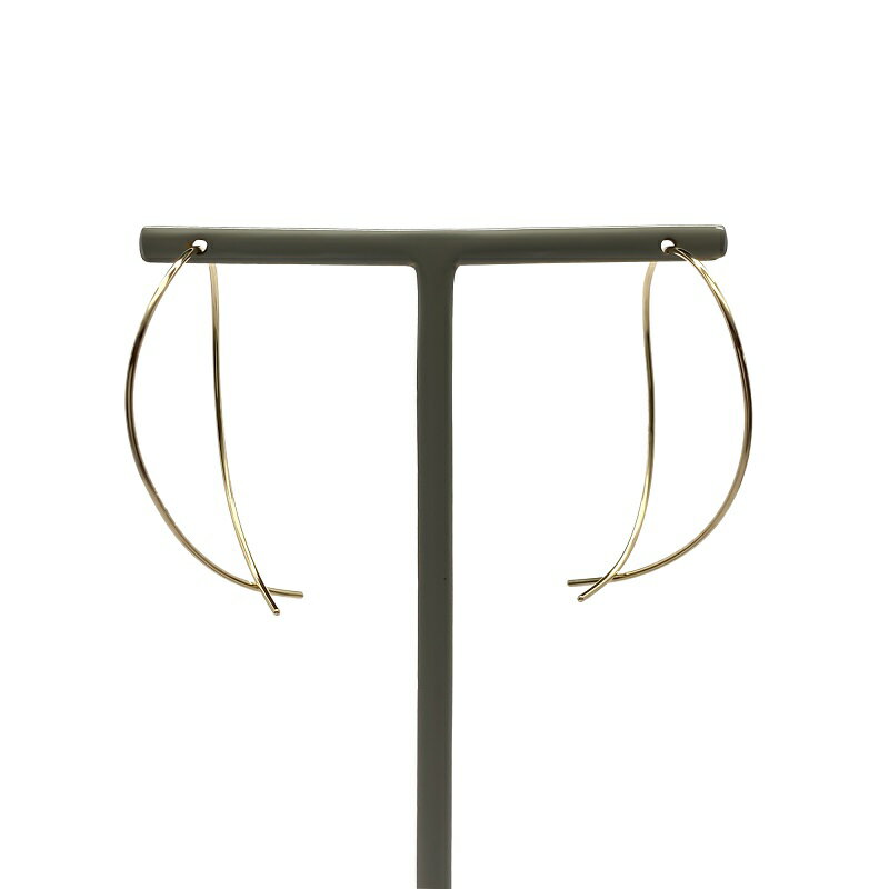 【ふるさと納税】＜ 甲府ジュエリー ＞ ピアス ジュエリー レディース アクセサリー K14 ゴールドフィルド ドロップフープピアス ツユ型 モチーフピアス シンプル 上品 大人 ギフト プレゼント 巾着付 保証書付 k115-071