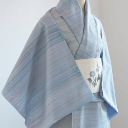 【ふるさと納税】浴衣 夏着物 仕立て 手作り オーダーメイド 手染め 水色 綿 引き染 k112-013 画像1