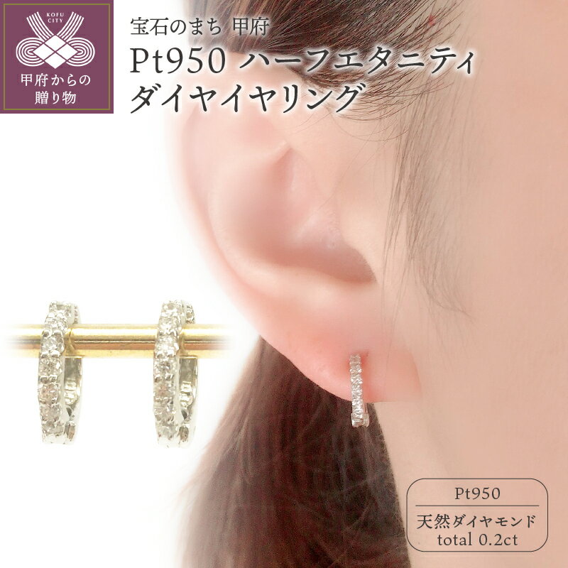【ふるさと納税】 イヤリング ジュエリー アクセサリー プラチナ ハーフエタニティ ダイヤモンド ギフト プレゼント 鑑別書付 保証書付 k106-001のサムネイル