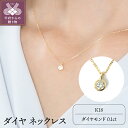 【ふるさと納税】 ネックレス ペンダント ジュエリー アクセサリー レディース K18 ダイヤモンド 0.1カラット 天然 贈り物 ギフト プレゼント ジュエリーケース付 鑑別書付 保証書付 k107-014