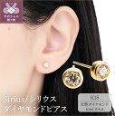  ピアス ダイヤモンド K18 ジュエリー ベゼルセッティング アクセサリー シンプル レディース メンズ 0.4カラット イエローゴールド ギフト プレゼント 誕生日 ジュエリーケース付 保証書付 鑑別書 k107-055